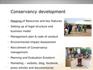 Community mobilization, design and partnership arrangements in conservancies