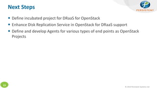 Enabling Disaster Recovery as Service (DRaaS) on OpenStack | PDF