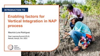 Enabling factors for
Vertical Integration in NAP
process
INTRODUCTION TO
Mauricio Luna Rodríguez
Peer Learning Summit (PLS...