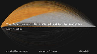 The Importance of Data Visualisation in Analytics
Andy Kriebel
vizwiz.blogspot.com dataschool.co.uk @VizWizBI
 
