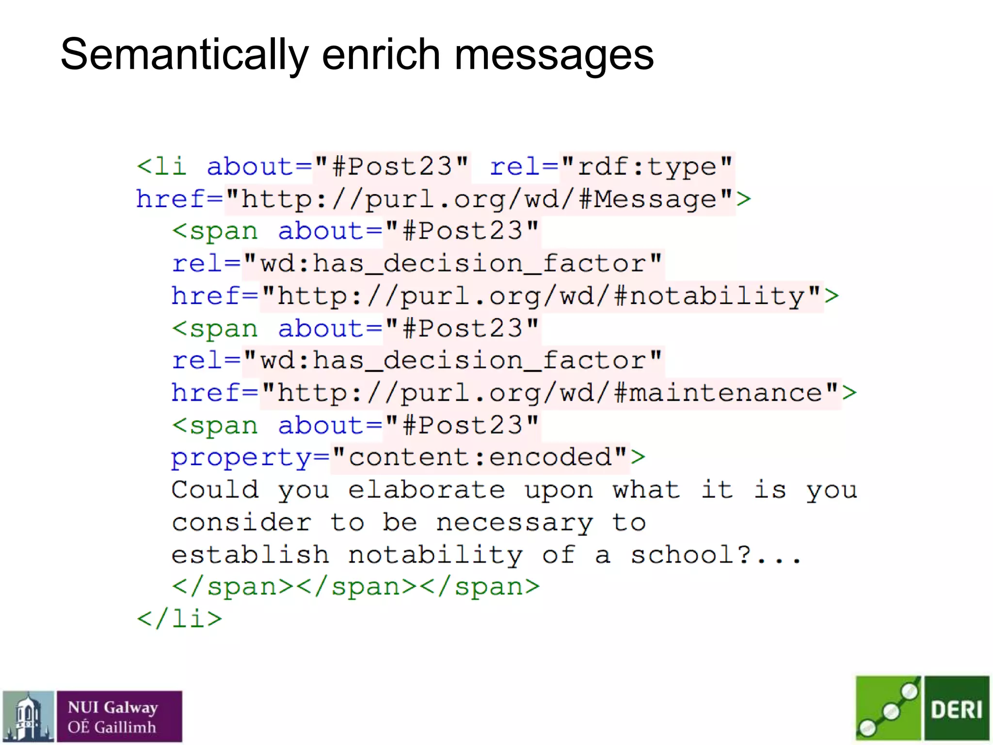 Semantically enrich messages
 