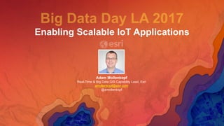 Enabling Scalable IoT Applications
Adam Mollenkopf
Real-Time & Big Data GIS Capability Lead, Esri
amollenkopf@esri.com
@amollenkopf
 