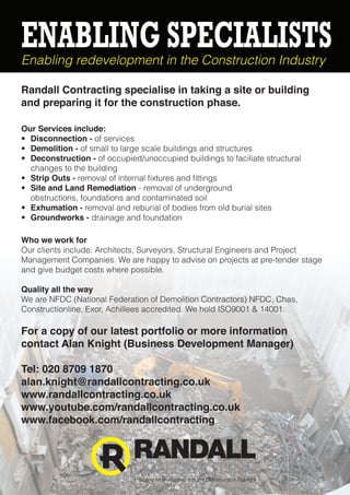 Enabling specialists - Construction Industry