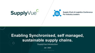 C R A F T E D B Y C O N C E N T R A
Jan 2020
Enabling Synchronised, self managed,
sustainable supply chains.
SupplyVue Introduction
 