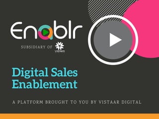 Digital Sales
Enablement
A PLATFORM BROUGHT TO YOU BY VISTAAR DIGITAL
SUBSIDIARY OF
 
