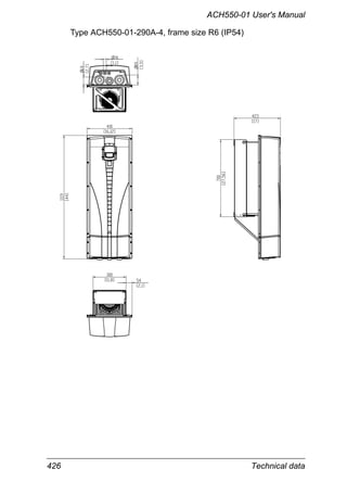 426 Technical data
ACH550-01 User's Manual
Type ACH550-01-290A-4, frame size R6 (IP54)
 
