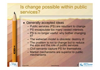 Managing change in public services