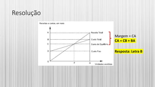 Resolução
Margem = CA
CA = CB + BA
Resposta: Letra B
 
