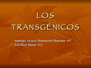 LOS TRANSGÉNICOS Santiago Álvarez-Monteserín Manzano  4ºC Ena Dack Bueno  4ºA 