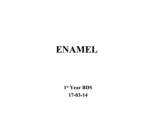 ENAMEL
1st
Year BDS
17-03-14
 