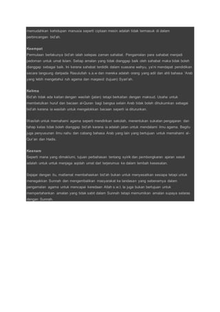 Enam usul untuk memulakan perbahasan bid'ah | PDF