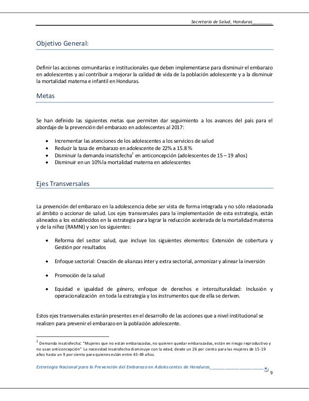 Prevención De Embarazos Honduras