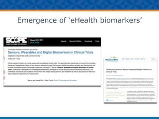 Emergence of ‘eHealth biomarkers’
 