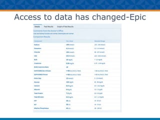 Access to data has changed-Epic
 