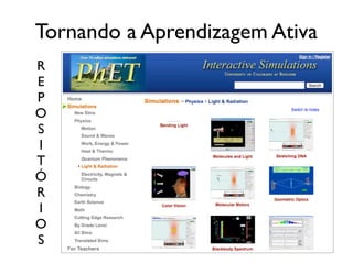 Tornando a Aprendizagem Ativa
R
E
P
O
S
I
T
Ó
R
I
O
S
 
