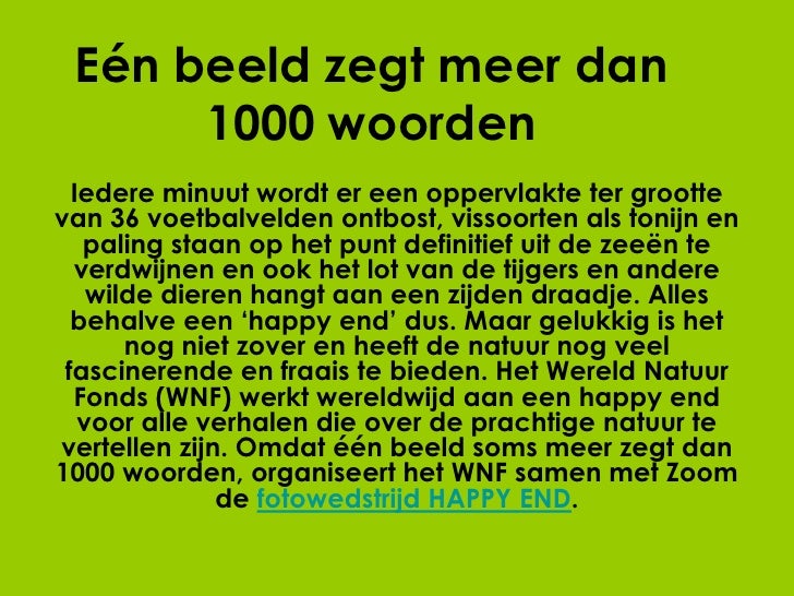Eén beeld zegt meer dan 1000 woorden