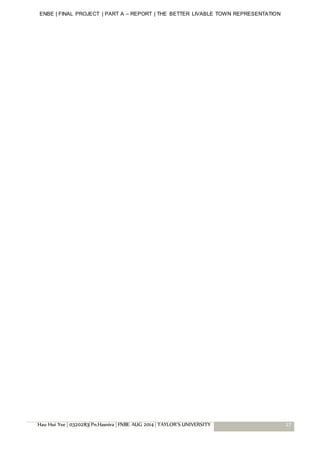 ENBE | FINAL PROJECT | PART A – REPORT | THE BETTER LIVABLE TOWN REPRESENTATION
Hau Hui Yee | 0320283| Pn.Hasnira | FNBE AUG 2014 | TAYLOR’S UNIVERSITY 27
 