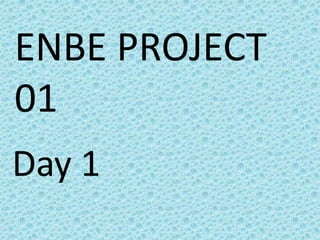 ENBE PROJECT
01
Day 1
 