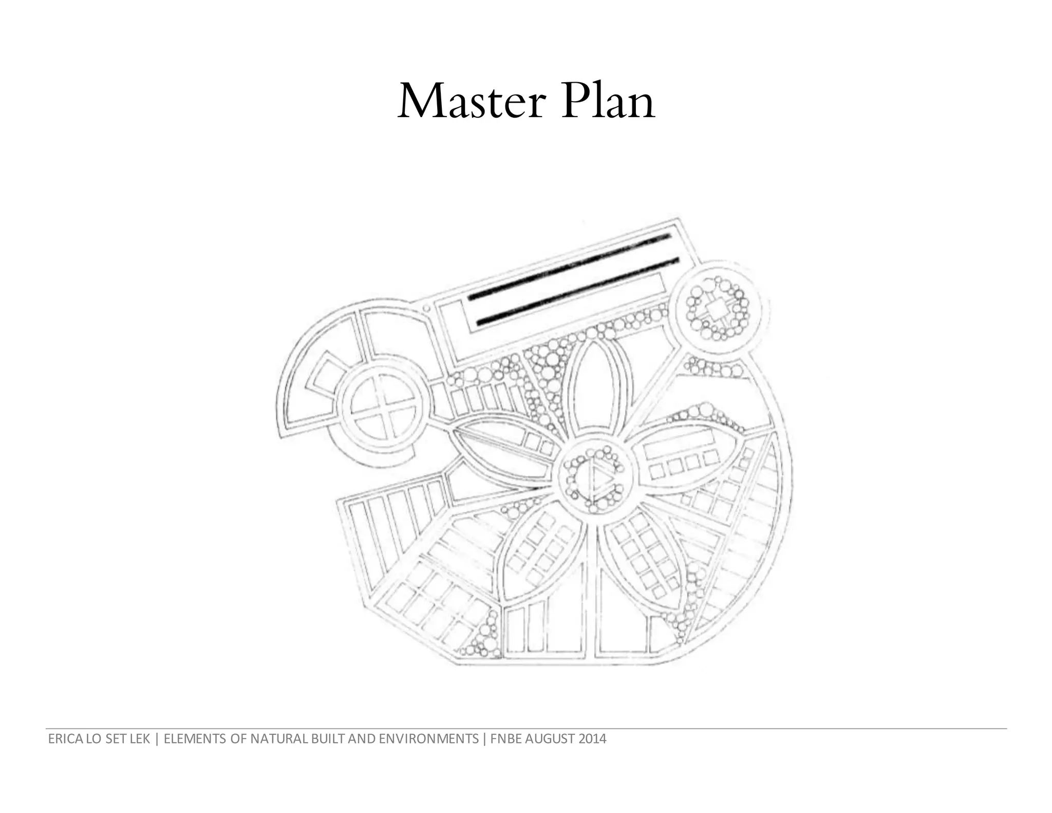 ERICA LO SET LEK | ELEMENTS OF NATURAL BUILT AND ENVIRONMENTS|FNBE AUGUST 2014
Master Plan
 