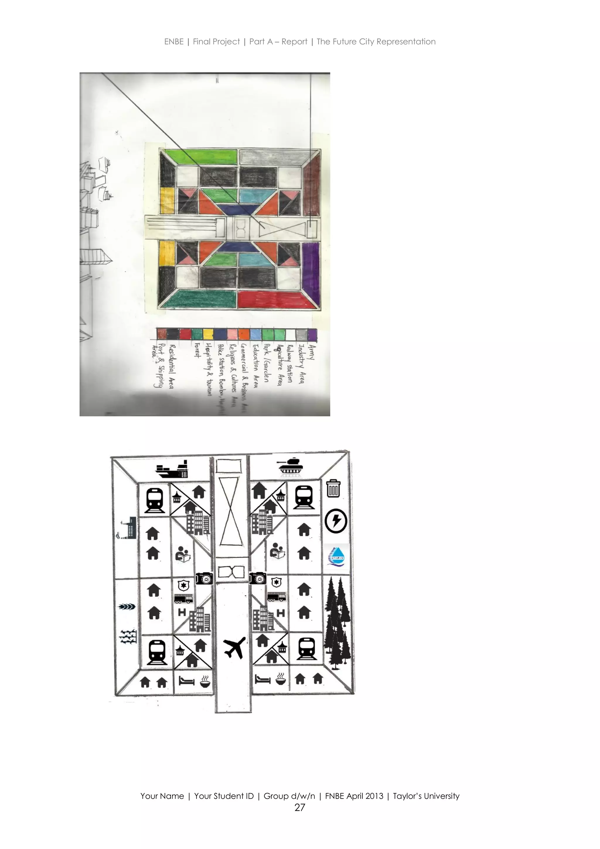 ENBE | Final Project | Part A – Report | The Future City Representation
Your Name | Your Student ID | Group d/w/n | FNBE April 2013 | Taylor’s University
27
 