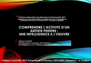 Philippe CLAUZARD MCF Université de La Réunion, ESPE/INSPE, Bellepierre, Le Tampon
 