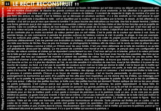 « Je commence par composer ma toile à l’aide d’un crayon ou fusain. Un tableau qui est bien conçu au départ, ça va beaucoup plus
vite en matière d'exécution. Je dessine les grands contours de mon paysage ou d'une anatomie. Je fais attention à la géométrie du
dessin. J’effectue une mise en page au carreau, c'est le canevas du tableau. Il convient de respecter la règle du nombre d’or pour ne
pas faire des erreurs au départ. C'est le tableau qui se découpe en plusieurs sections : il y a des endroits où l’on doit placer le sujet
principal. Le sujet aide à équilibrer la toile : soit on équilibre par la couleur, soit on équilibre par la forme, le dessin. Je fais attention à la
lumière : d’où est-ce que je veux que vienne la lumière ? Je peux inscrire des indications sur ma toile. Une fois le dessin terminé, j’obtiens
une forme générale que je dois regarder comme un ensemble cohérent avec des tâches claires et des tâches foncées que je projette de
peindre. Cela va constituer les valeurs de mon tableau, c'est-à-dire le poids de la couleur par rapport à mon œil. C'est mon œil qui va
dire si la valeur est juste ou pas juste. C’est l’intensité de la couleur qui va réagir sur la rétine. L'objectif est que mon tableau se voit, qu'il y
ait du contraste plus ou moins accentué. La valeur permet que ce soit visible. C'est le poids de la couleur qui donne à voir. Dans un
premier temps, je vais commencer à peindre les grandes surfaces du tableau comme le ciel, la prairie, la plage, la mer par exemple.
Pour les surfaces plus petites, je vais les mettre en réserve. C'est-à-dire que je vais coller du papier journal dessus et revenir sur leurs
peintures ultérieurement. Cela me permet une évaluation du tableau, d’observer si la valeur est juste. J'obtiens vite une représentation de
ma toile sous forme de tâches. Pour ne pas me tromper, je photographie le tableau afin de mieux voir le rendu ou bien je plisse les yeux
et je regarde le tableau comme si j’étais un Chinois avec les yeux bridés. C‘est une vision déformée de la toile de manière à ce qu'elle
soit globalisante (évacuant les détails). Ça me permet de contrôler mon travail et de le corriger. Je perçois alors une configuration de
tâches, de valeurs sombres et claires qui se répondent correctement ou non. C'est mon œil qui va m'orienter, grâce à la valeur picturale
de la toile qui est une valeur étalon. Tout cela va m'amener à affiner mes tons. Il me faut jouer avec tous les tons possibles, des tons qui se
conjuguent, des tons qui s'opposent de manière à obtenir des subtilités de valeur. Tous les tons sont tributaires les uns des autres. Mon
objectif est d'arriver à créer une atmosphère, de saisir des variations dans l'atmosphère. Je trouve que même l'air vibre. Je trouve que si
l’on bouche un ton, on n’a plus les vibrations de l’air. Je suis très sensible à la vibration de mes tons. Aussi je fais attention à la pose de ma
touche de couleur. Au fond, ce n'est pas la quantité de couleurs qu'on met sur la toile qui donne le relief, c'est la façon de la mettre qui
compte. Je tricote la couleur sur la toile. Au lieu de mettre la couleur comme si je peignais une porte, je mets des petites touches. Je
peins à la touche. Et il est vrai que j’écris sur la toile, des entrelacs, des zigzags. Je suis un caresseur : c'est simplement frotter la toile avec
le pinceau à certains endroits. Chacun a sa façon de manier son pinceau, c'est sa touche personnelle. Le pinceau est comme le
prolongement du bonhomme qui peint. Et la palette est très utile pour mon inspiration, ça me donne des tas d’idées. Les mélanges sont
déjà là, sur la palette, le paysage est là. Quand tu peins un paysage, tu n’as qu’à regarder ta palette. On dit que je fais du pointillisme,
c’est une erreur. J’effectue des petites touches, je frotte avec des petites touches qui donnent l’illusion optique de loin ou les yeux plissés
de points juxtaposés. C’est curieux parce que quand je frotte la toile avec le pinceau, les points apparaissent. Je laisse faire. En
vieillissant, je réfléchis davantage ce que je vais peindre en pensant aux grands peintres et à ce qu'ils ont fait. En revanche, je passe plus
vite à l'action. Je considère maintenant la peinture, d’une certaine façon, comme du hasard dirigé, car je profite de tous les petits
incidents pour en tirer le meilleur parti, si mon geste a manqué de précision ou si la peinture coule un peu. Je ne crois pas au geste
théâtral du peintre. Le geste n'est pas inventé, il vient de lui-même, c'est un peu instinctif, je crois. L'équilibre de la toile vient par instinct la
plupart du temps. C'est automatique. Le geste de base est de tout ramener à la géométrie. Ça évite de se casser la figure. Pour la
couleur, l'idée est de créer une harmonie, une atmosphère harmonieuse et vibrante. Toute peinture est limitée par un cadre, c’est le
cadre de la vision, un angle de vue. Le peintre doit guider le regard du spectateur. On croit que peindre c’est reproduire alors que
peindre c'est mettre un peu d'ordre dans le chaos. Heureusement, que c'est un métier, c'est le métier qui sauvera la peinture, parce qu’on
a tellement déconné en peinture. Finalement, il n’y a que le métier qui sauvera la peinture. »
LE RECIT RECONSTRUITPhilippeCLAUZARDMCFUniversitédeLaRéunion,ESPE/INSPE,Bellepierre,Le
 