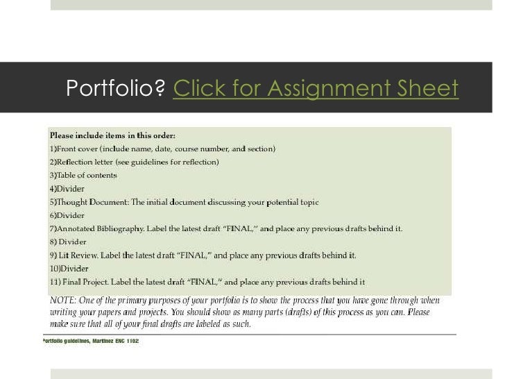 Enc 1102 portfolio guidelines