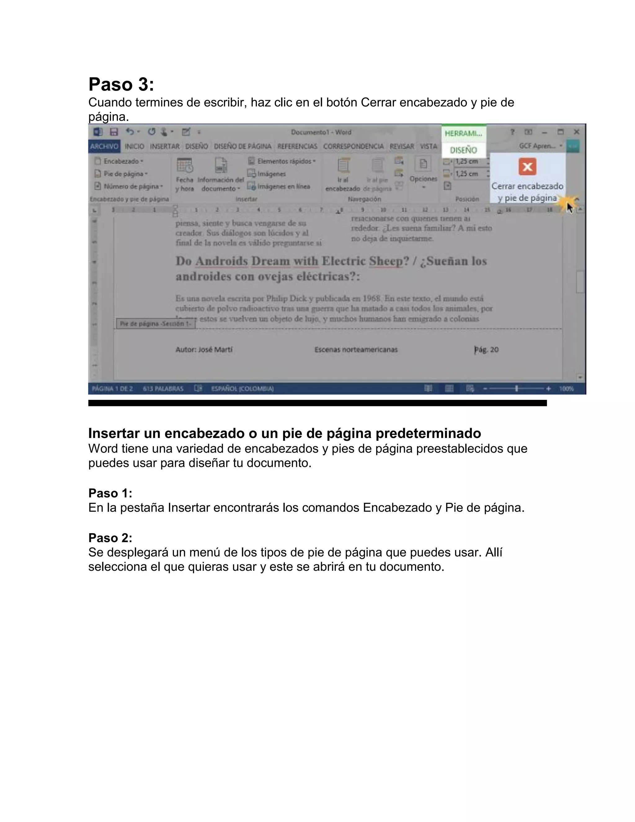 Encabezados y pies de página | PDF | Desktop Publishing | Computer ...