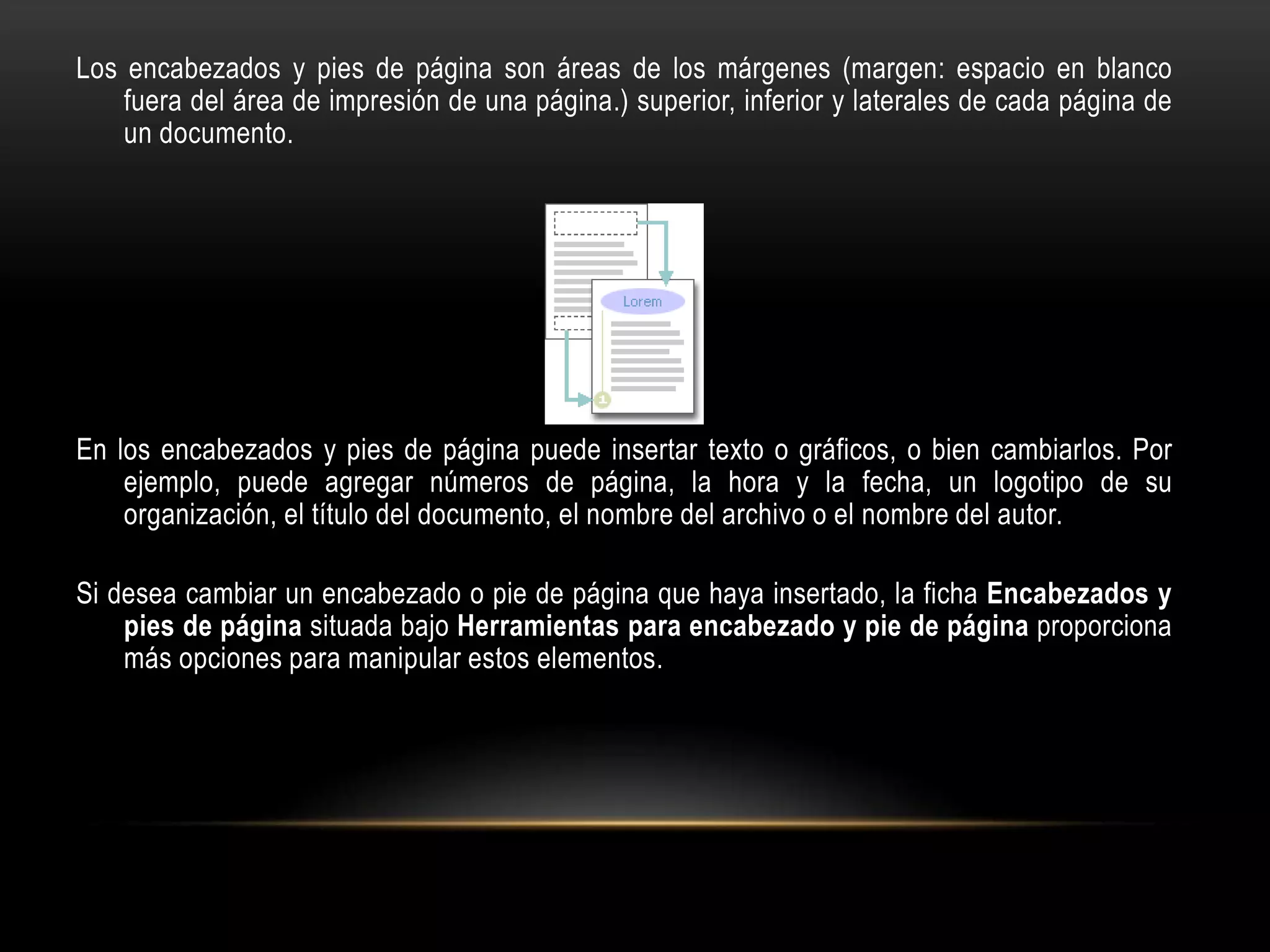 Encabezado y pie de pagina | PPTX