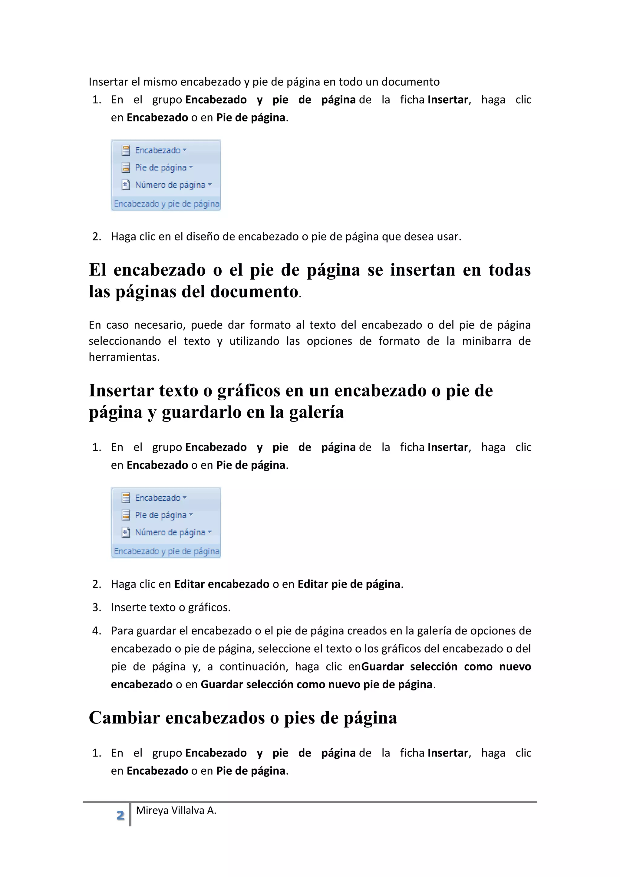 Encabezado y pie de página | PDF