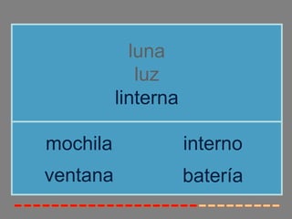 luna
luz
linterna
ventana
mochila interno
batería
 