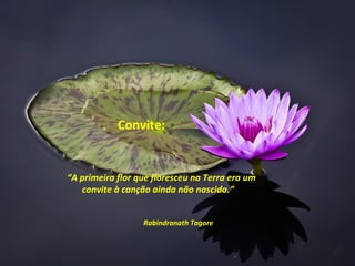 Convite:


“A primeira flor que floresceu na Terra era um
   convite à canção ainda não nascida.”


                  Rabindranath Tagore
 
