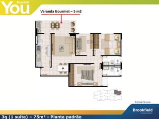Varanda Gourmet – 5 m2




3q (1 suíte) – 75m² - Planta padrão
 