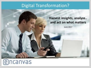Harvest insights, analyze..
and act on what matters
June 2017
Digital Transformation?
 