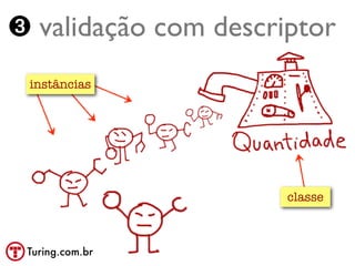 ➌ validação com descriptor
 instâncias




                      classe



 Turing.com.br
 