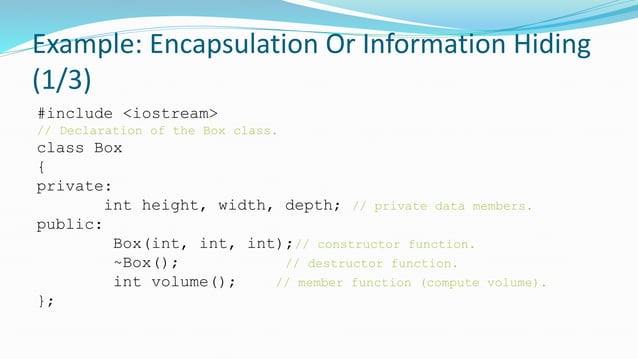 Encapsulation | PPTX | Programming Languages | Computing
