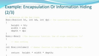 Encapsulation | PPTX | Programming Languages | Computing