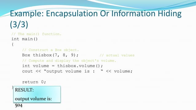 Encapsulation | PPTX | Programming Languages | Computing