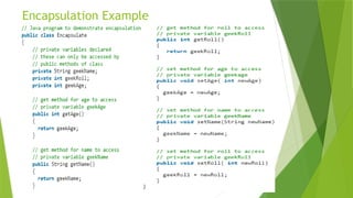 Comprehensive Guide to Encapsulation in Java Programming | PPTX