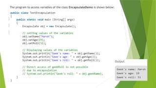 Comprehensive Guide to Encapsulation in Java Programming | PPTX