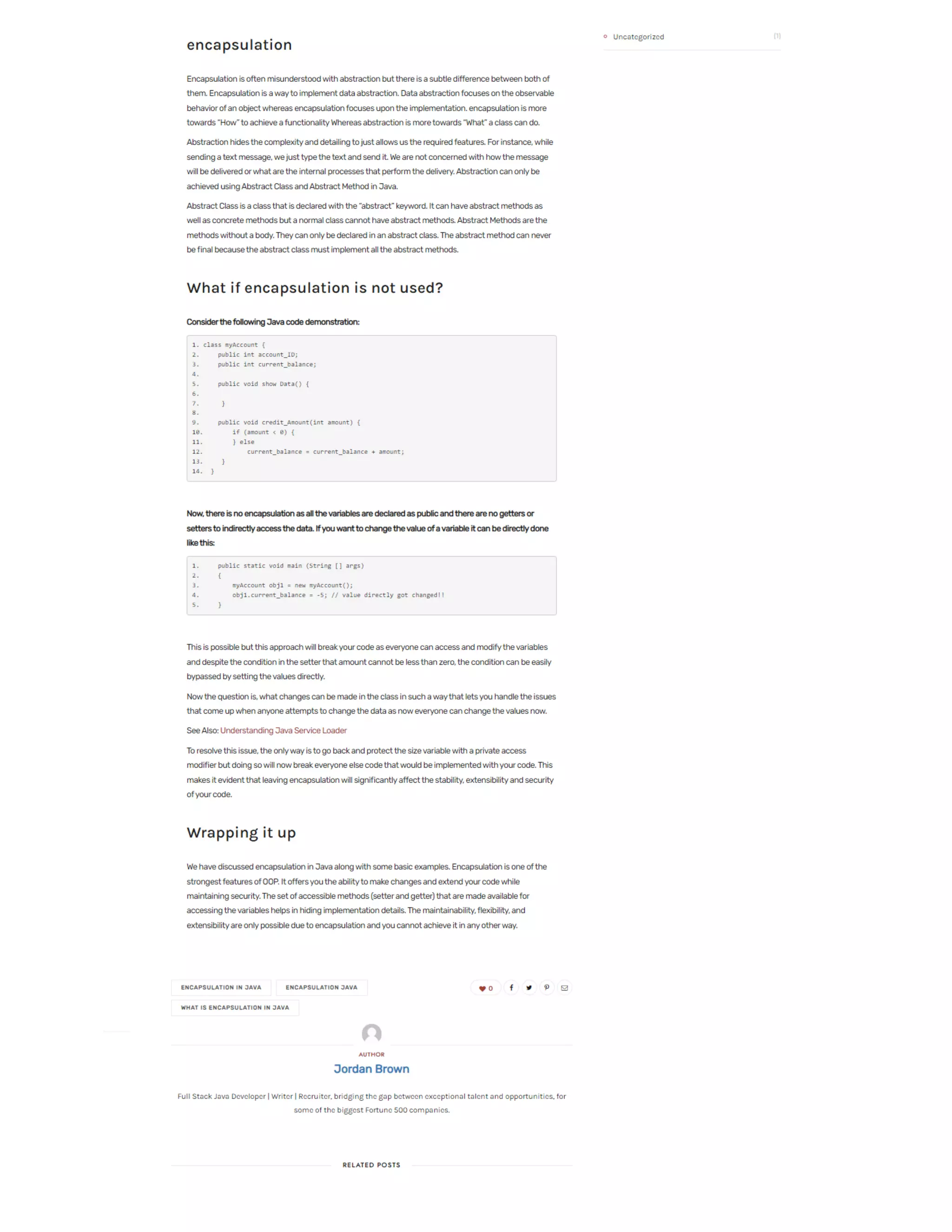 Encapsulation In Java With Example | PDF | Programming Languages ...