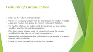 Encapsulation C++ Piller of OOP it is the important piller | PPTX