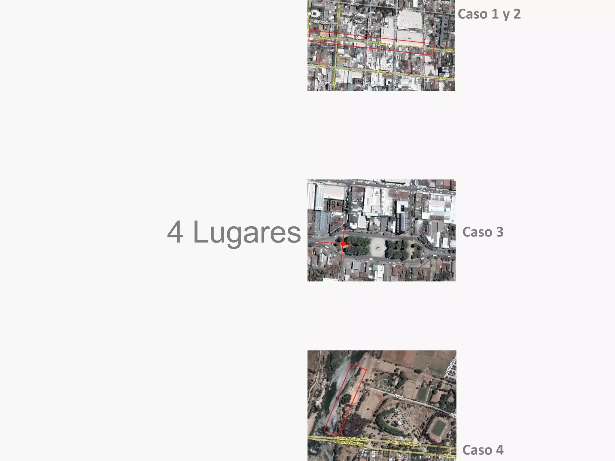 4 Lugares Caso 1 y 2 Caso 3 Caso 4