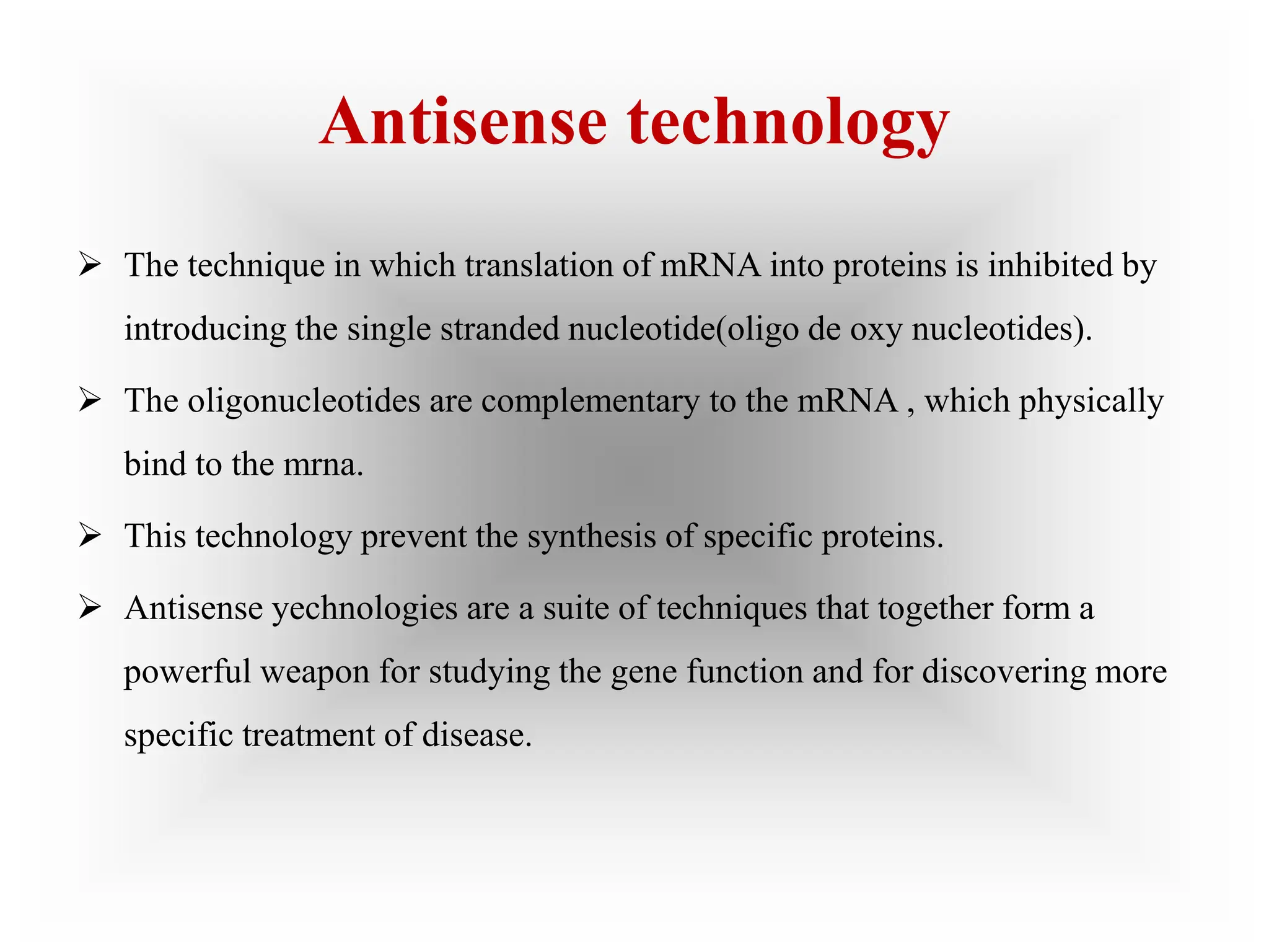 Antisense oligonucleotide and it&#39;s application | PPTX | Chemistry | Science