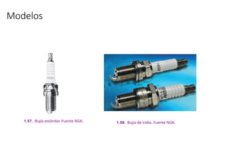 1.57. Bujía estándar. Fuente NGK. 1.58. Bujía de iridio. Fuente NGK.
Modelos
 