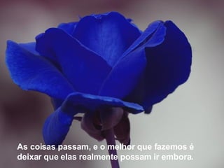 As coisas passam, e o melhor que fazemos é deixar que elas realmente possam ir embora. 