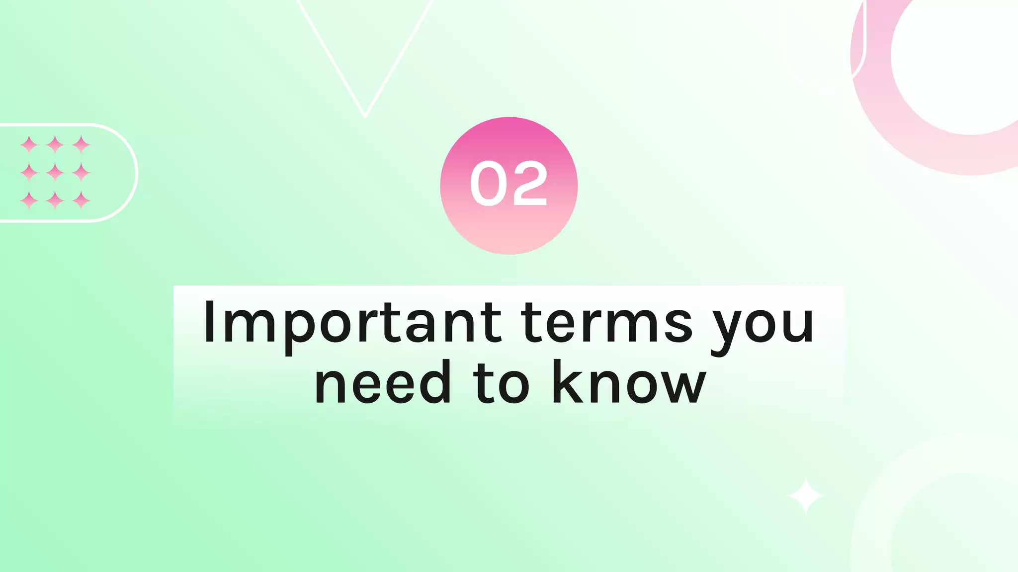02
Important terms you
need to know
 