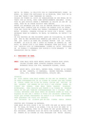 HACIA EL PERRO, LO FELICITO POR SU COMPORTAMIENTO SOBRE LA
MORAL. EL PERRO FUE EXPULSADO DE LA REUNION, PERO TODO EN LA
VIDA MAS TARDE O MAS TEMPRANO SE CONOCE.
PASADO UN TIEMPO EL CHIVO SE VANAGLORIABA DE SER MORAL EN SU
TRATO CON LA CHIVA, PERO COMO ANTERIORMENTE HABIAMOS DICHO,
TODO EL QUE CRITICA TARDE O TEMPRANO LA SALIVA LE CAE EN LA
CARA, PUES NO SE PUEDE ESCUPIR PARA ARRIBA.
ENTRE LOS ANIMALES QUE ESE DIA SE HABIAN REUNIDO CON OLOFIN,
HABIAN UNOS CUANTOS QUE NO VIERON CON BUENOS OJOS LA INTEN-
CION DEL CHIVO EN CONTRA DEL PERRO; PONIENDOSE LOS MISMOS DE
MUTUO ACUERDO, JURARON VIGILAR AL CHIVO DIA Y NOCHE. ESTOS
ANIMALES ERAN LA LOMBRIZ, EL MAJA, LA HORMIGA, EL RATON Y LA
MOSCA.
UN DIA DESPUES DE UNA PACIENTE LABOR DE VIGILANCIA, EL RATON
QUE ERA EL MAS ENCARNIZADO ENEMIGO QUE TENIA EL CHIVO PUDO
VER QUE ESTE A LA HORA DEL OFIKALE TRUPON CON LA CHIVA,
PRIMERO LE OLIA EL OBO Y LUEGO LE PASABA LA LENGUA; AL VER
ESTO, EL RATON CITO A LOS DEMAS ANIMALES PARA QUE ELLOS CON
SUS PROPIOS OJOS LO COMPROBARAN, SIENDO EL CHIVO EXPULSADO
DE SU PUEBLO Y CONDENADO POR OLOFIN A VIVIR ERRANTE Y SER
PERSEGUIDO POR EL PERRO.


4.- PERDIENDO SE GANA.
    -----------------

REZO: OGBE WALE KETE KETE WENDE GBOGBO FEREKUN KOKO ATEFA
      IBIGAN LOLOEMI NERE LODAFUN OSHANLA OPOLOPO OWO
      BURAKATA AGOGO FUN FUN, KAFEREFUN ELEGBA, OSHUN.

EBBO: AKUKO MEYI, ADIE MEYI, OWUNKO OKAN, TIERRA DE LA RUEDA
      DE UNA CARRETA, 10 CAMPANAS, GBOGBO TENUYEN, AYANAKO
      ISHU, OTI, DEMAS INGREDIENTES, OPOLOPO OWO.

PATAKIN:
EN ESTE CAMINO OGBE WALE ADEMAS DE SER AWO DE ORUNMILA ERA
UN GRAN CONTRABANDISTA DE LA TIERRA DE ESHOBO QUE ERA TIERRA
DE OSHUN, DONDE LAS HIJAS DE OSHUN, COGIAN LAS PEPITAS DE
ORO LAVANDO LAS ARENAS DE LOS RIOS Y LAS PONIAN SOBRE EL
CUERPO DEL VENADO. OGBE WALE TENIA GRANDES         RIQUEZAS
ACUMULADAS, PERO RESULTA QUE FRENTE A LA TIERRA DE ADARESA
HABIA UN OBA QUE TAMBIEN CONTRABANDEABA ORO Y PIEDRAS PRE-
CIOSAS; ENTONCES OGBE WALE PENSO EN HACERSE DUEÑO DE TODA LA
RIQUEZA DE ESE OBA Y REUNIO A TODOS SUS SECUACES COMUNICAN-
DOLES QUE ESTABA PREPARANDO UN ASALTO A LA TIERRA DE ADERESA
PARA QUEDARSE CON TODOS SUS TESOROS.
LOS SECUACES LE DIJERON QUE EN ESA TIERRA HABIA PERROS

FEROCES QUE CUIDABAN LA ENTRADA.
OGBE WALE SE HIZO OSODE Y SE VIO ESTE IFA QUE LE DECIA SIGUE
EN TU CASA, NO VAYAS A LA AJENA. Y EL SE DIJO NO DEBO IR A
LA TIERRA ADARESA; PERO YA ES TARDE NO HAY QUIEN DETENGA A
MIS SECUACES. ENTONCES HIZO UN PACTO CON ELEGBA AL CUAL PUSO
AL FRENTE DE LA CORONA LA CUAL ENGALANO CON MUCHO HALAGO,
 