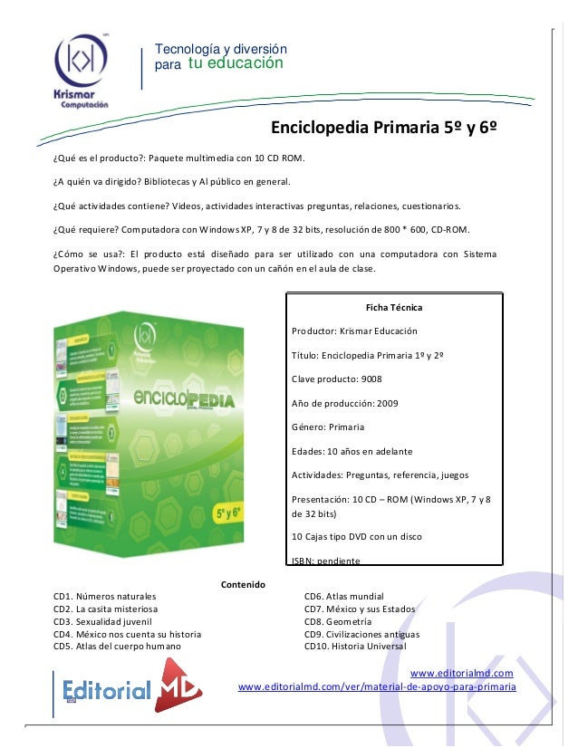 Enciclopedia Primaria Para Quinto Y Sexto Grado