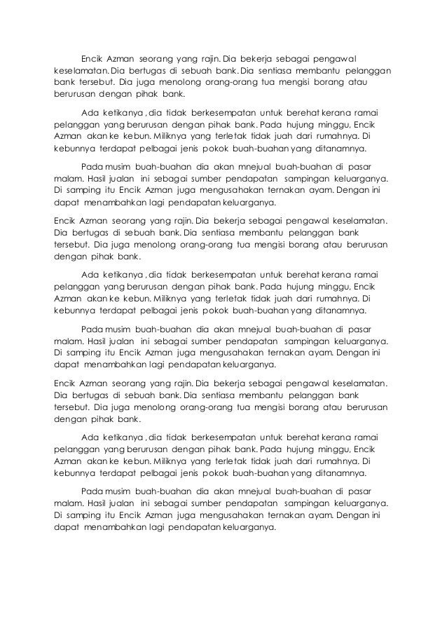 Encik Azman Seorang Yang Rajin